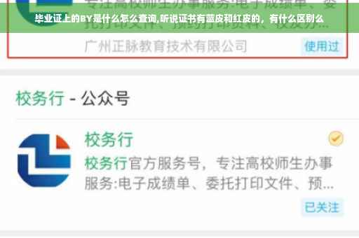毕业证上的BY是什么怎么查询,听说证书有蓝皮和红皮的，有什么区别么
