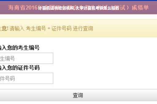 计算机证书培训机构,大学计算机考级怎么报名