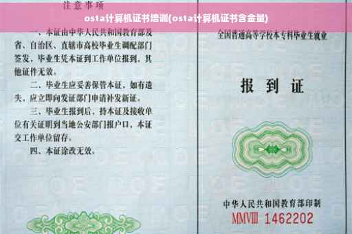 osta计算机证书培训(osta计算机证书含金量)