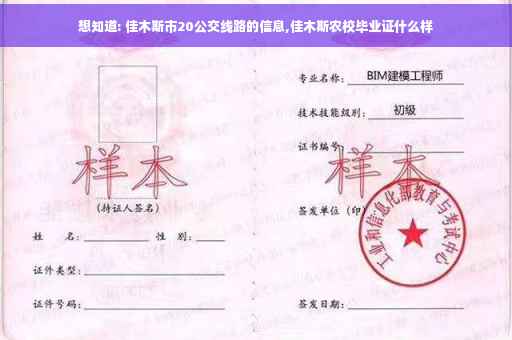 想知道: 佳木斯市20公交线路的信息,佳木斯农校毕业证什么样