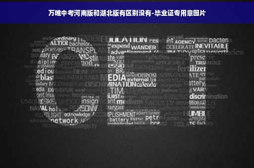 万唯中考河南版和湖北版有区别没有-毕业证专用章图片