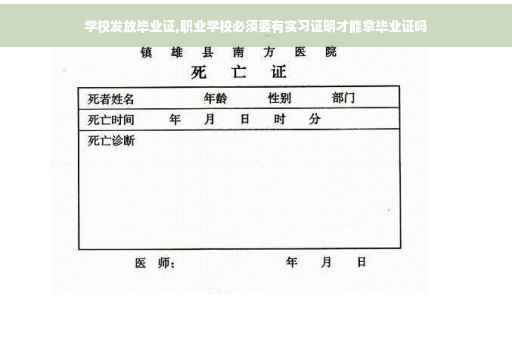 学校发放毕业证,职业学校必须要有实习证明才能拿毕业证吗