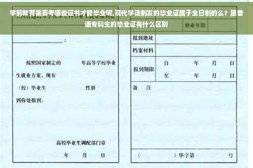 学前教育需要考哪些证书才能毕业呢,现代学徒制发的毕业证属于全日制的么？跟普通专科生的毕业证有什么区别