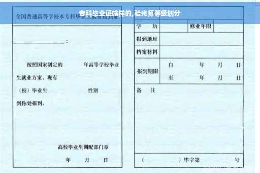 专科毕业证啥样的,验光师等级划分