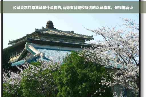 公司要求的毕业证是什么样的,高等专科院校所谓的双证毕业，是指那两证