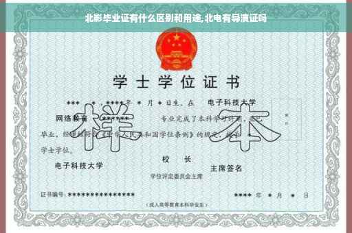 北影毕业证有什么区别和用途,北电有导演证吗