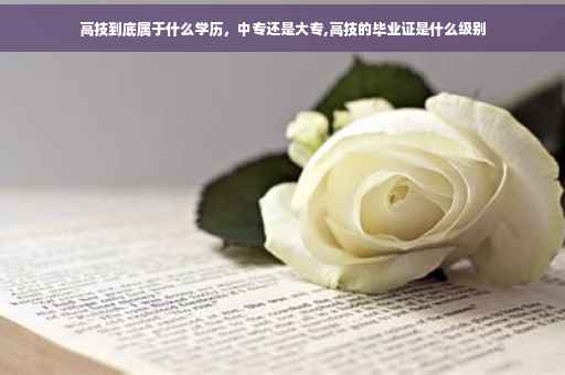 高技到底属于什么学历，中专还是大专,高技的毕业证是什么级别