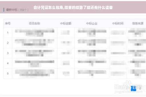 会计凭证怎么包角,结束的结除了结还有什么读音