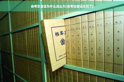自考毕业证为什么这么大(自考毕业证太丑了)