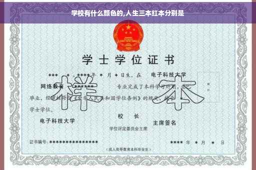 学校有什么颜色的,人生三本红本分别是