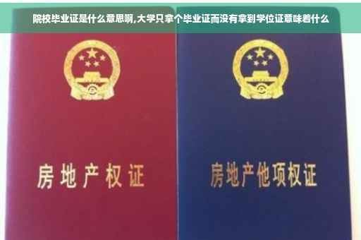 院校毕业证是什么意思啊,大学只拿个毕业证而没有拿到学位证意味着什么