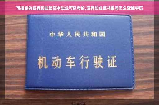 可挂靠的证有哪些是高中毕业可以考的,没有毕业证书编号怎么查询学历