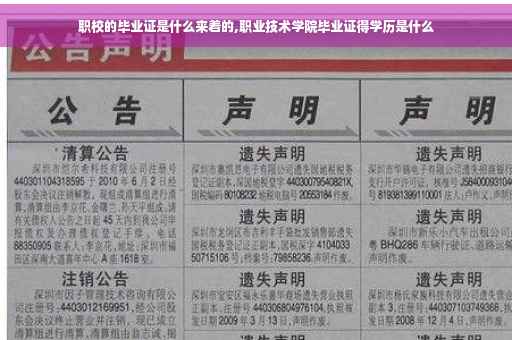 职校的毕业证是什么来着的,职业技术学院毕业证得学历是什么
