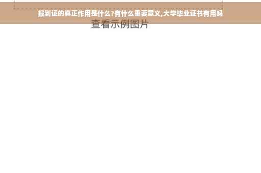 报到证的真正作用是什么?有什么重要意义,大学毕业证书有用吗