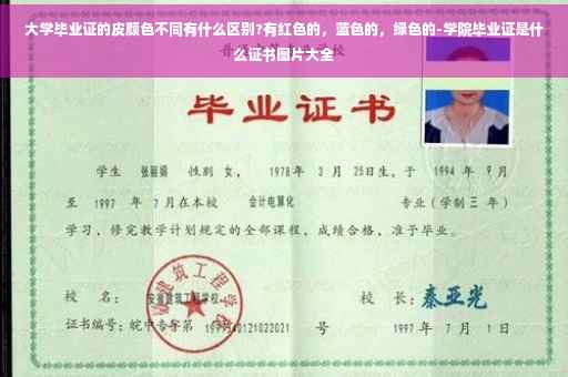 大学毕业证的皮颜色不同有什么区别?有红色的，蓝色的，绿色的-学院毕业证是什么证书图片大全