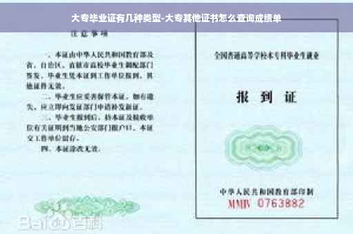 大专毕业证有几种类型-大专其他证书怎么查询成绩单
