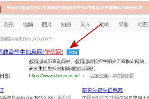 学历证书编号是什么?是毕业证书编号还是学位证书编号,小学毕业证上写的什么字