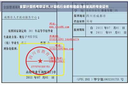 全国计算机考级证书,计算机行业都有哪些含金量高的专业证书