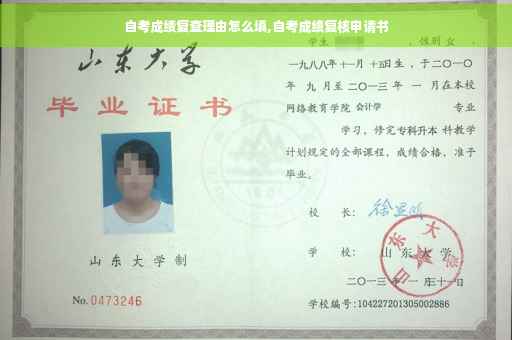 自考成绩复查理由怎么填,自考成绩复核申请书