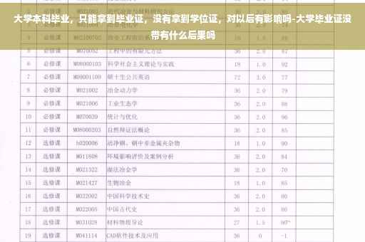大学本科毕业，只能拿到毕业证，没有拿到学位证，对以后有影响吗-大学毕业证没带有什么后果吗
