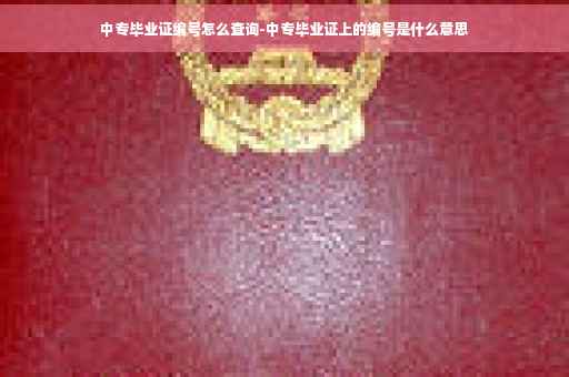 中专毕业证编号怎么查询-中专毕业证上的编号是什么意思