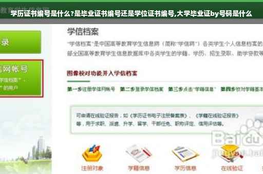 学历证书编号是什么?是毕业证书编号还是学位证书编号,大学毕业证by号码是什么