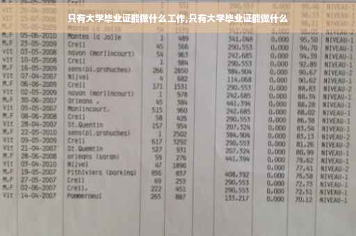 只有大学毕业证能做什么工作,只有大学毕业证能做什么
