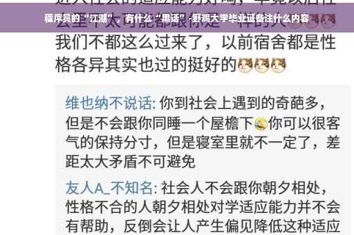 程序员的“江湖”，有什么“黑话”-野鸡大学毕业证备注什么内容