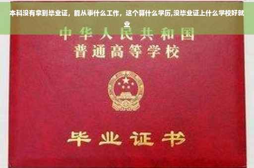 本科没有拿到毕业证，能从事什么工作，这个算什么学历,没毕业证上什么学校好就业