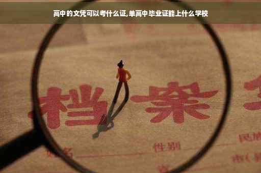 高中的文凭可以考什么证,单高中毕业证能上什么学校
