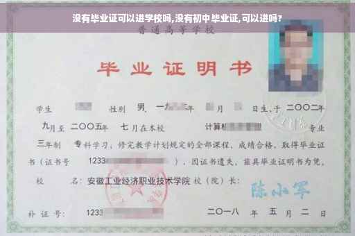 没有毕业证可以进学校吗,没有初中毕业证,可以进吗?
