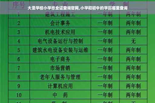大圣学校小学毕业证查询官网,小学和初中的学历哪里查询