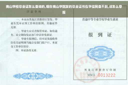 南山学校毕业证怎么查询的,烟台南山学院发的毕业证书在学信网查不到,该怎么举报