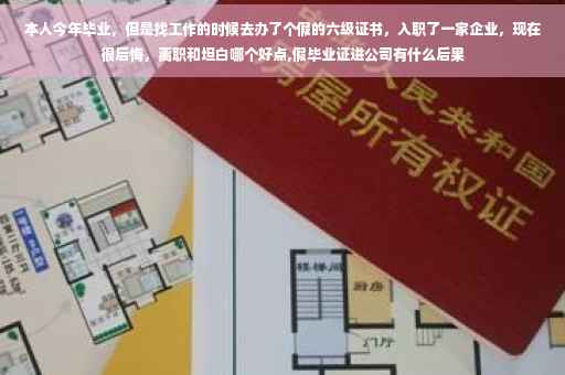 本人今年毕业，但是找工作的时候去办了个假的六级证书，入职了一家企业，现在很后悔，离职和坦白哪个好点,假毕业证进公司有什么后果