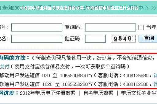 78年高中毕业相当于现在怎样的水平-78年的初中毕业证是什么样的