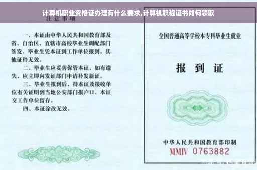 计算机职业资格证办理有什么要求,计算机职称证书如何领取