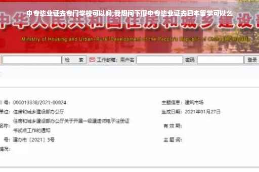 中专毕业证去专门学校可以吗,我想问下假中专毕业证去日本留学可以么