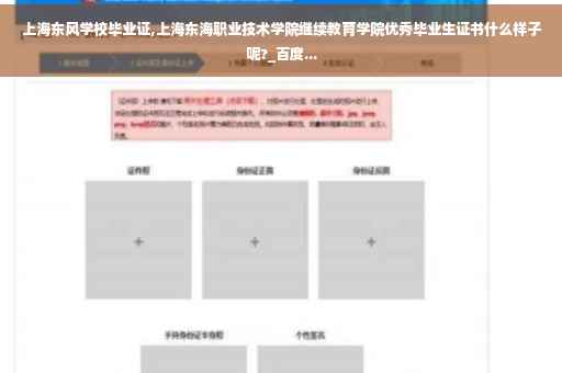 上海东风学校毕业证,上海东海职业技术学院继续教育学院优秀毕业生证书什么样子呢?_百度...
