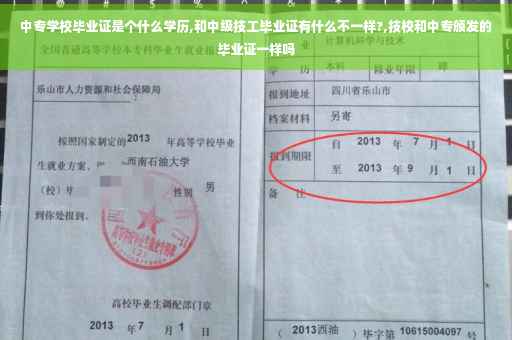 中专学校毕业证是个什么学历,和中级技工毕业证有什么不一样?,技校和中专颁发的毕业证一样吗