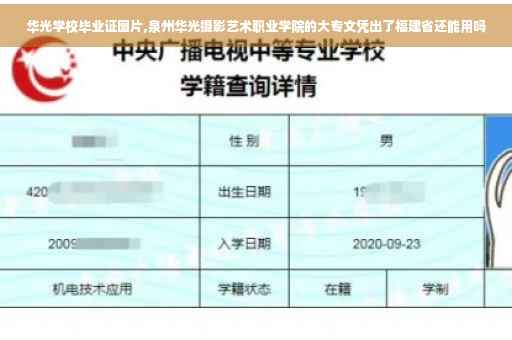 华光学校毕业证图片,泉州华光摄影艺术职业学院的大专文凭出了福建省还能用吗