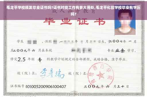 毛戈平学校颁发毕业证书吗?证书对找工作有多大用处,毛戈平化妆学校毕业有学历吗?