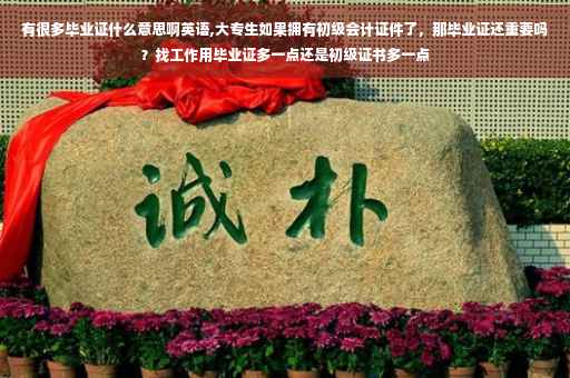 有很多毕业证什么意思啊英语,大专生如果拥有初级会计证件了，那毕业证还重要吗？找工作用毕业证多一点还是初级证书多一点