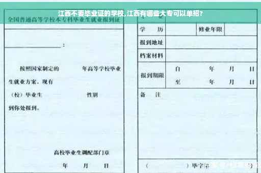 江西不要毕业证的学校,江西有哪些大专可以单招?