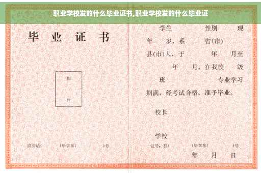 职业学校发的什么毕业证书,职业学校发的什么毕业证