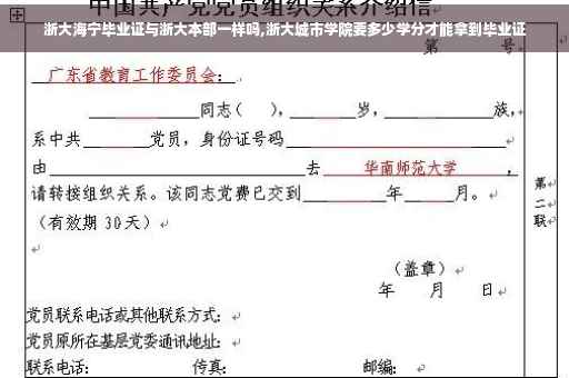 浙大海宁毕业证与浙大本部一样吗,浙大城市学院要多少学分才能拿到毕业证