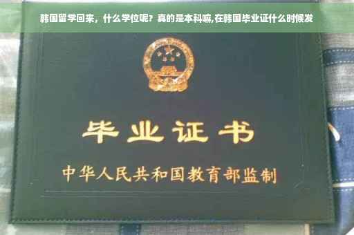 韩国留学回来，什么学位呢？真的是本科嘛,在韩国毕业证什么时候发