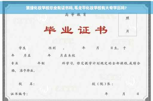 紫缘化妆学校毕业有证书吗,毛戈平化妆学校有大专学历吗?