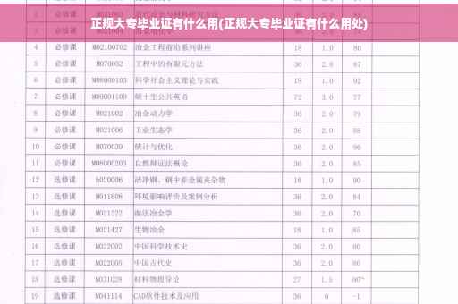 正规大专毕业证有什么用(正规大专毕业证有什么用处)