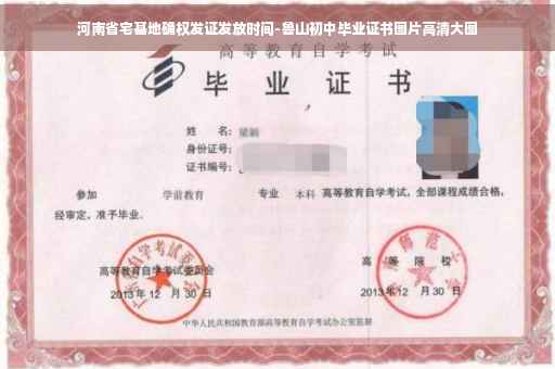 河南省宅基地确权发证发放时间-鲁山初中毕业证书图片高清大图