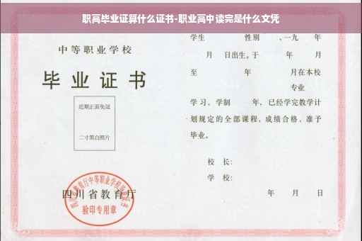 职高毕业证算什么证书-职业高中读完是什么文凭